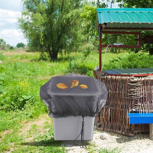 Rain Bucket Mesh Round Black Soft Drawstring Design 37.4in Diameter - Image 3
