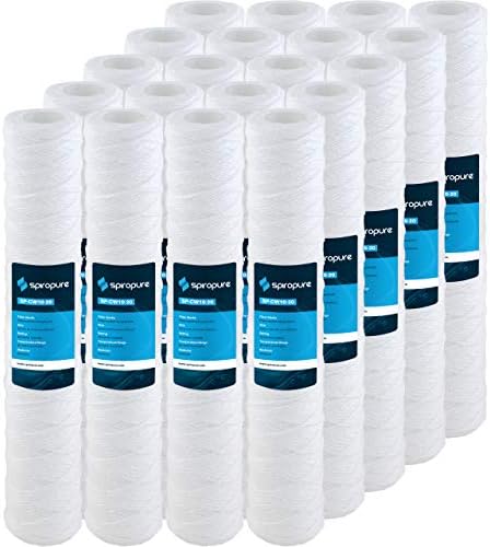 SpiroPure SP-CW10-20 20x2.5 10 um Sediment Water Filter SWC-25-2010 (20PK) by SpiroPure