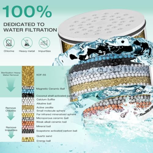 Aquaronvie Shower Head with Shower Filter, Filter Shower Head Brushed - Image 5