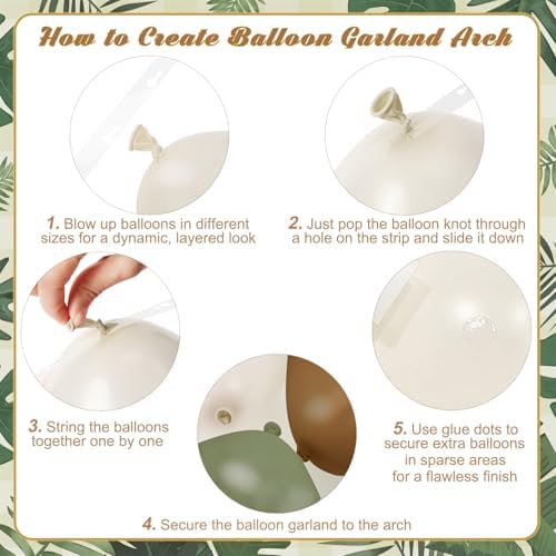 Sage Green Brown Balloon Arch Kit for Safari Jungle Baby Shower Decorations - Image 7