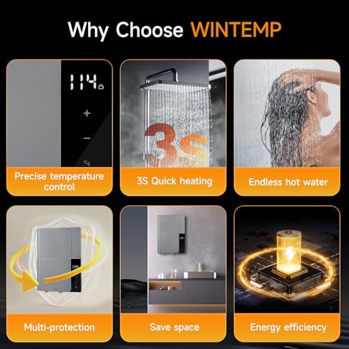 13kW Tankless Water Heater Electric 240V, Instant Hot Water Bathroom - Image 3