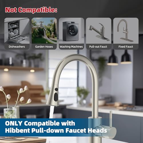 Hibbent 15 Pieces Pull Down Kitchen Faucet Head Adapter Kits with Curved Adapter, Multiple Sink Spray Head Adapters Compatible with Moen, American Standard, Delta, Kohler Faucets - Image 4