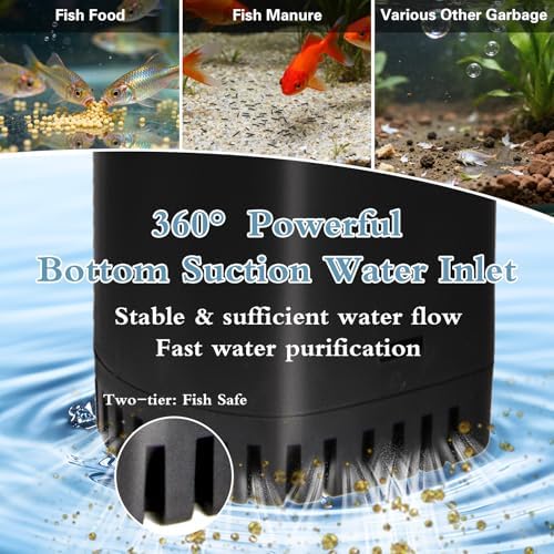 Aquarium Filter U-V for 55-200 Gallon Tank, 500GPH Fish Tank Filter for Cold Plunge Fish Tank Green Clean Machine,Submersible Powerful Pump Filter for Turtle Tank Saltwater Freshwater Crystal Clear - Image 5