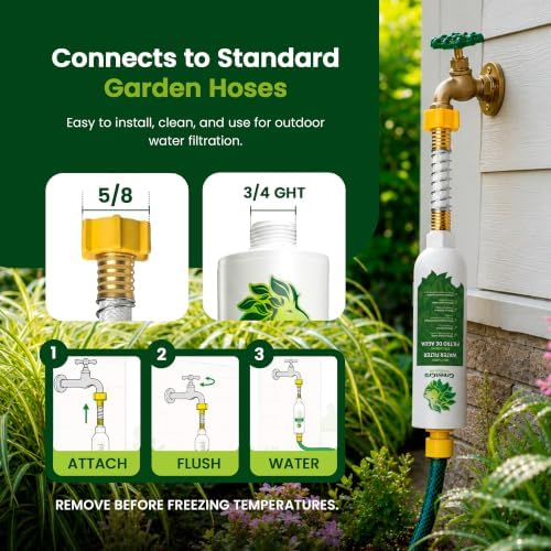 GreenGro Garden Hose Water Filter, KDF + Activated Carbon - Image 5