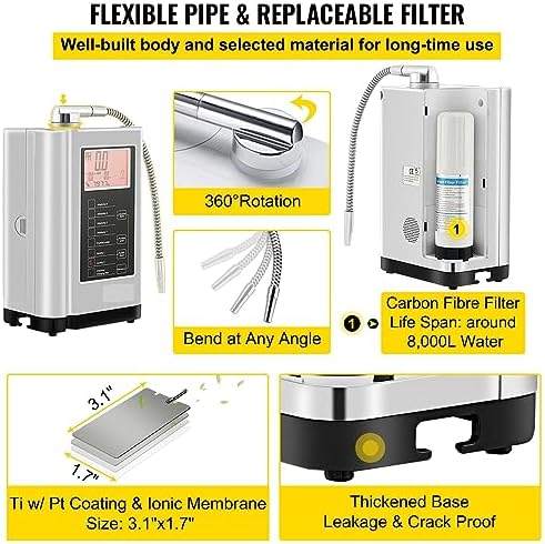 SIYANE Alkaline Water Ionizer PH3.5-10.5 Hydrogen Generator Machine Drinking Purifier Filter 7 Water Sett-ings for Home Appliance, 1005003853147028 - Image 5