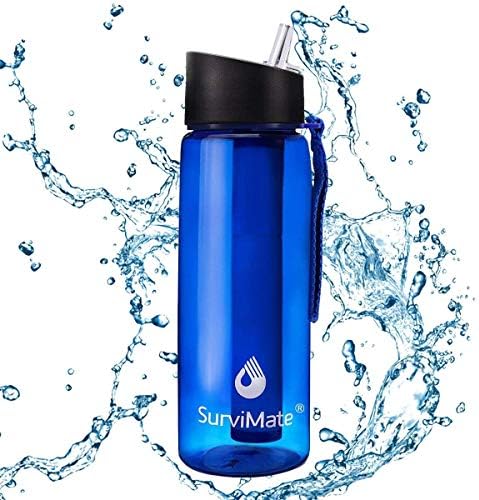 SurviMate Blue Filtered Water Bottle and Replacement Filter - Image 3