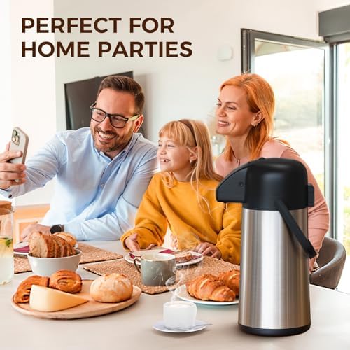 Coffee Carafe for Keeping Hot, 64OZ Airpot Coffee Dispenser with Pump - Image 6
