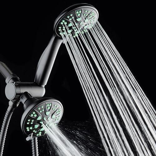 AquaDance Antimicrobial/Anti-Clog High-Pressure 30-setting Dual Head Combination Shower with Microban Nozzle Protection From Growth of Mold, Mildew & Bacteria for a Healthier Shower – Coral Green - Image 4