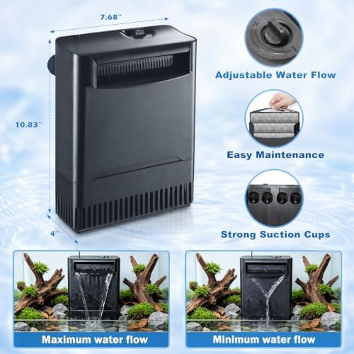 Turtle Tank Filter Aquarium Filter w/ U-V Light for Large 40-150 Gal Tank 4-Stage Flow Adjustable w/ Resin Media Deodorization Green Clean Machine for Yellow Brown Odor Cloudy Saltwater Freshwater - Image 6