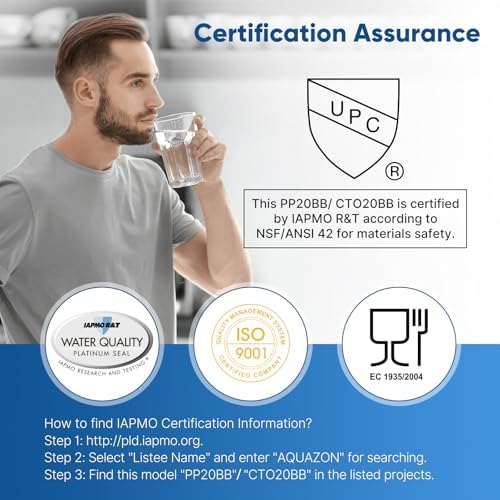 PUREPLUS 20"x4.5" Whole House Water Filter, 3-Stage Sediment, Iron & Carbon - Image 6