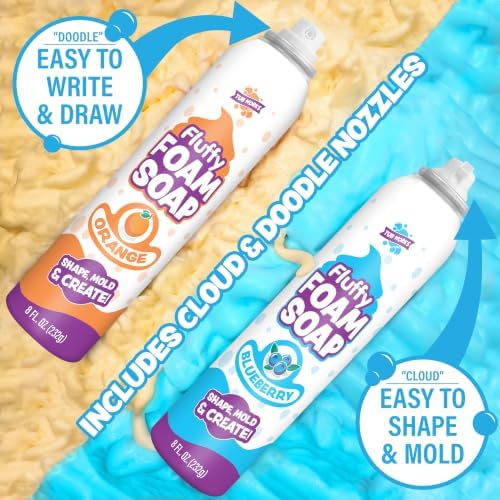 Tub Works® Fluffy Foam Soap, Variety 6 Pack | Shape, Mold & Create Bath Art with Soft Bath Foam for Kids | Gentle, Cleansing Kids Bath Soap | Easy-to-Use Spray Nozzles | Fruity, Fun Bath Colors - Image 7