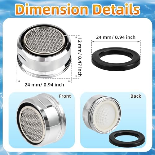 6PCS Faucet Aerator, Aerator Filter Replacement, 15/16-Inch Male Threads - Image 2