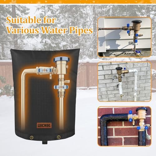 RICHIE Backflow Preventer Cover (5°F) Heavy-Duty 5-Layer Insulated Enclosure, Freeze & All-Weather Protection for Outdoor Pipe, Irrigation Sprinkler Valve, Well Water Pump & PVB, 24" Wx30 H Black - Image 6