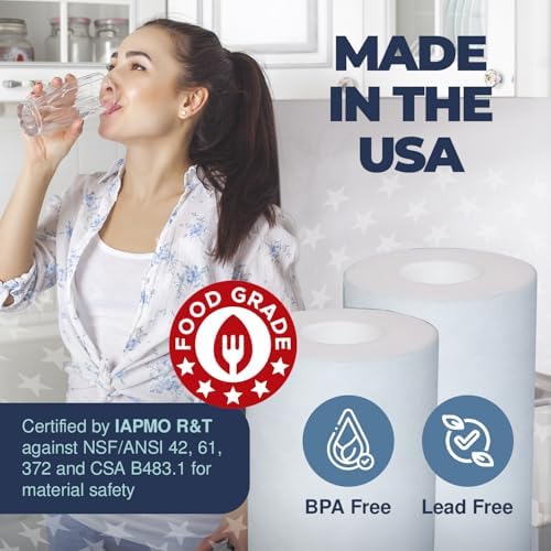 American Made, Sediment Water Filter, 10" x 4.5", Replacement for Pentair Pentek DGD-5005, GE® GXWH40L, GXWH35F, Culligan® RFC-BBSA, 3M® Aqua-Pure® AP810, 5 Micron, Pack of 4 - Image 2