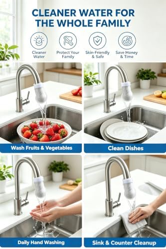 50PCS High Density Faucet Filter Cotton Bag, Universal Anti‑Splash Tap Water Filter Bag with Sediment Barrier, Fine Fiber Mesh Purifier for Kitchen Bathroom Sink Faucets - Image 3