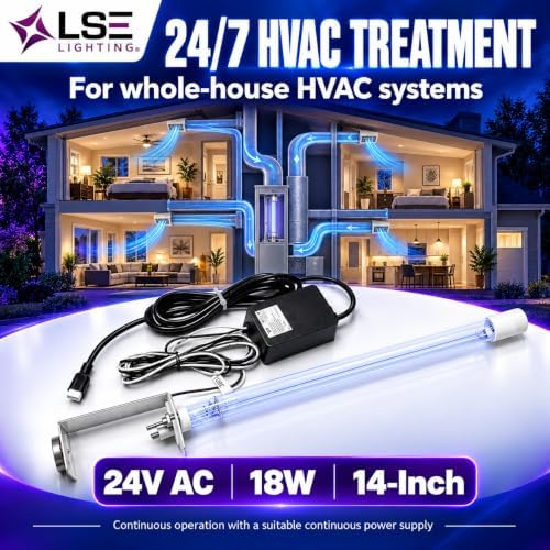 LSE Lighting 24V 14-Inch HVAC UV-C Light Kit, 18W for AC Air Systems - Image 2
