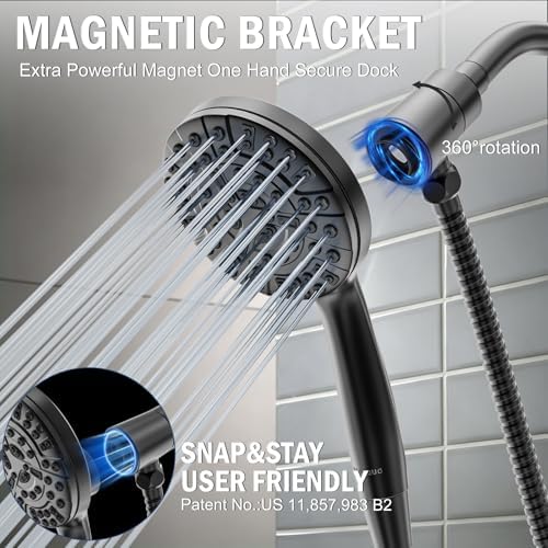 BESAQUO 9 Settings High Pressure Magnetic Shower Head with Handheld - Image 2