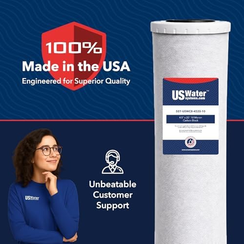 US Water Systems Carbon Water Filter, 4.5x20, 10 Micron, 4-Pack - Image 2