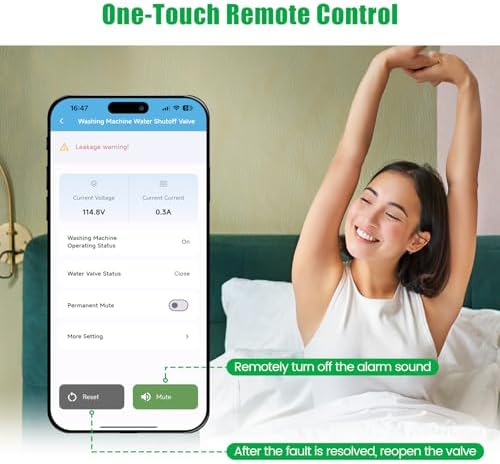 WiFi Smart Water Shutoff Valve with Leak Sensor, 3/4" Brass Valve & Extra Hose, Effortless Remote Control and Real-Time Water Leak Alerts via App - Image 3