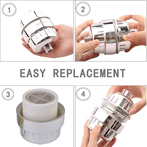 Universal Replacement Shower Filter Cartridge for Hard Water, 15-Stage Filter Cartridge-Reduces Chemicals Chlorine Transform Itching Eczema & Acne into Glowing Hair Nails & Skin Fast - Image 4