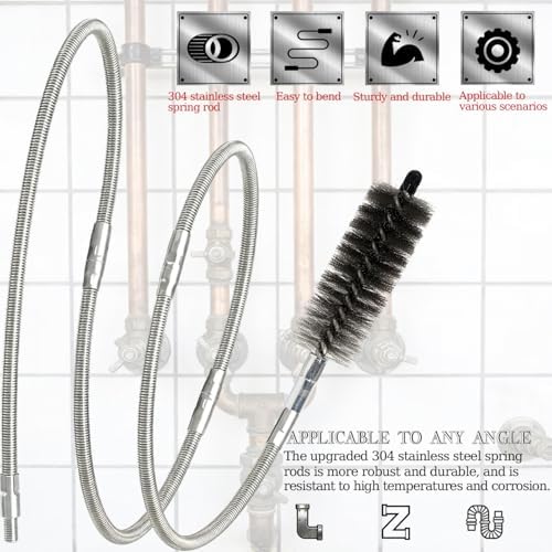 50 in Pipe Cleaning Brush Set with Stainless Steel Bristles - Image 4