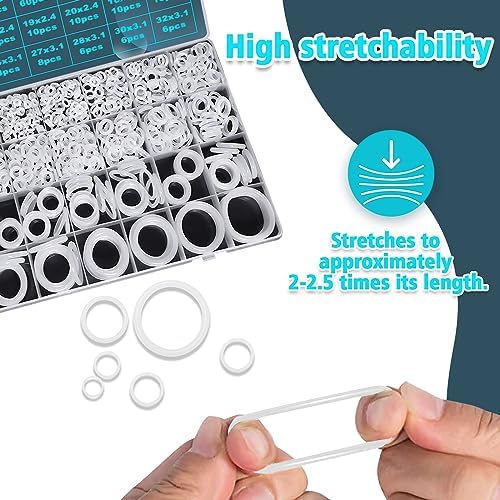 KEZE 1228 Pcs 32 Size Clear Food Grade Silicone O Rings Assortment Kit with Pick and Hook,White Heat Resistance VMQ Seal O Ring Set Metric OD:4-32mm - Image 5