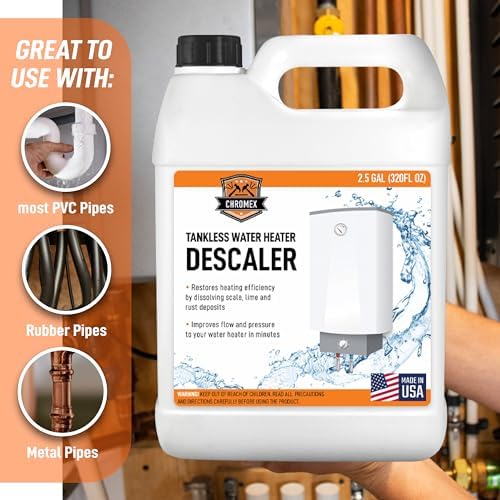 Chromex Tankless Water Heater Descaling Solution | Highly Effective Descaler Restores Heating Efficiency, Quart, 5 Gallons (2 x 2.5 Gallons) - Image 3