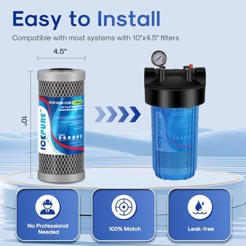 ICEPURE 5 Micron 4.5"x10" Whole House Water Filter, Targeted Heavy‑Metal & Lead Removal Replacement Filter, 2PACK - Image 5