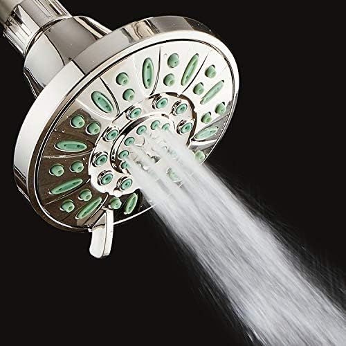 AquaDance Antimicrobial/Anti-Clog High-Pressure 6-setting Shower Head, Microban Nozzle Protection from Growth of Mold, Mildew & Bacteria for Stronger Shower! (Brushed Nickel Finish/Coral Green Jets) - Image 4