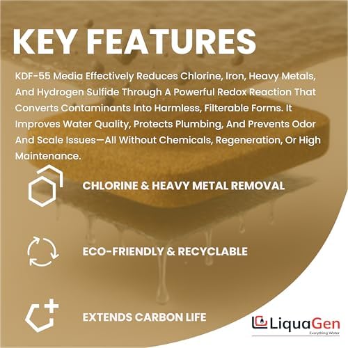 LiquaGen KDF 55 Copper Zinc Filter Media – Recyclable Granules for Chlorine, Iron, Heavy Metals & Bacteria Removal – Extends Carbon Filter Life for Whole House & Drinking Water Systems (5 LB) - Image 4