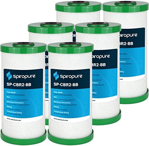SpiroPure SP-CBR2-BB 10x4.5 Carbon Block Water Filter CBC-BB 155170-43, 6PK by SpiroPure