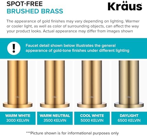 KRAUS Oletto Single Handle Kitchen Bar Faucet with QuickDock Top Mount Assembly in Brushed Brass, KPF-2600BB - Image 6