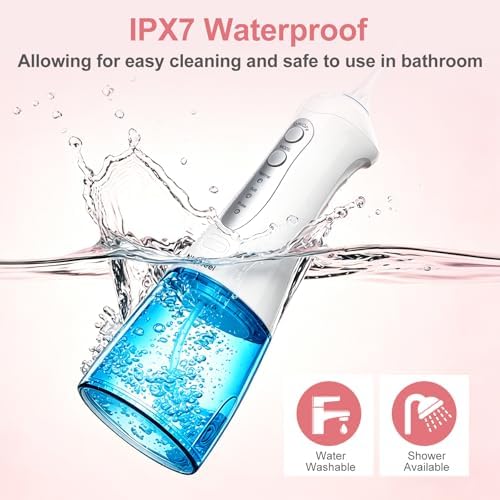 Nicefeel Water Flosser, 300ML Portable Water Dental Pick Cordless for Teeth, Braces, Sensitive Gum, Oral Irrigator for Travel & Home with 5 Jet Tips & 3 Modes, Rechargeable, IPX7 Waterproof - Image 7
