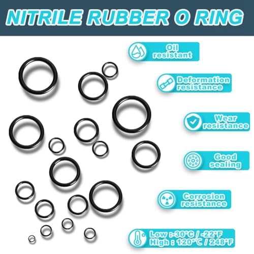 KEZE 1040 Pcs O Ring Kit 21 Size Universal Nitrile Rubber O Ring Assortment Set for Automotive Vehicle Repair Faucet Plumbing Air or Gas Sealing Connections Resist Oil and Heat - Image 5