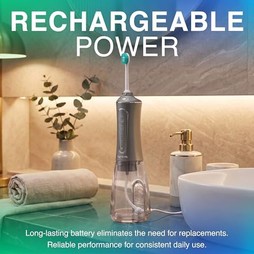 Professional Water Flosser - Advanced Dental Care for a Healthier Mouth, Gum, and Teeth - IPX7 Waterproof Oral Irrigator | 6 Replacement Tips, Travel-Friendly, Rechargeable - Oral Hygiene (Grey) - Image 4