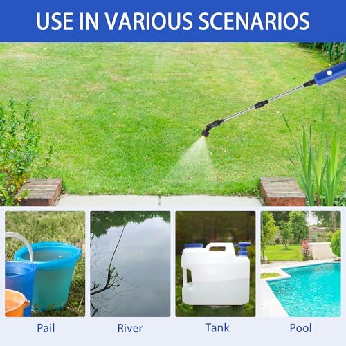 Electric Garden Sprayer, Portable Battery Powered Watering Wand, Rechargeable Plant Spray Mister with Telescopic Wand and 10ft Water Hose for Yard Lawn Weeds Plants,Type-C Charging, Blue - Image 6