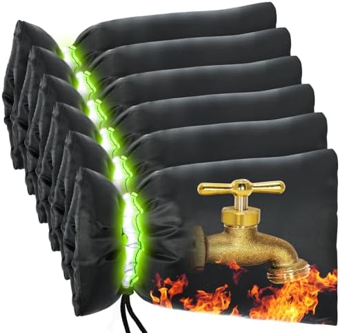 MIXC Outdoor Faucet Cover for Winter - 6 Packs 7.09''W x 10.24''H Water Socks Freeze Protection Pipe Insulation Reusable Waterproof Insulated Spigot Backflow Cover by MIXC