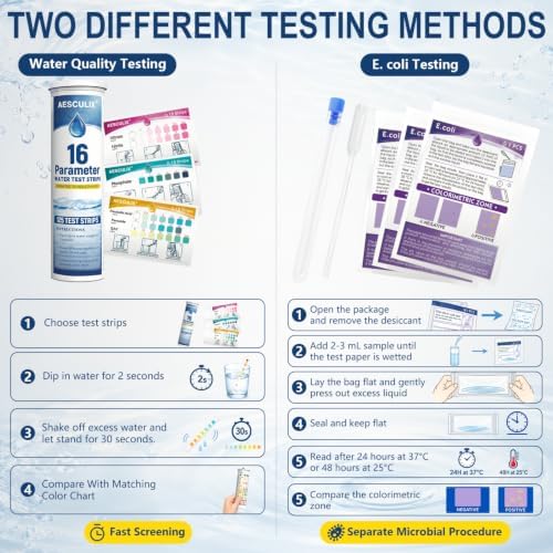 23 in 1 Water Test Kit for Drinking Water 158 Strips, Upgraded Home Water Testing Strips for Well & Tap Water, Detects Hardness, Chlorine, pH, Lead, Iron, Copper & More - Image 4