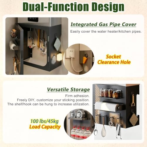 Openable Water Heater Pipe Concealing Cabinet, Boilers Pipe Cover Box - Image 3