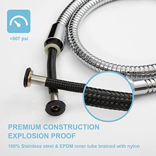 OFFO Shower Hose, Bidet Sprayer Stainless Steel Chrome 60 Inch - Image 2