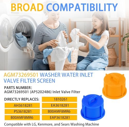 4-Pack AGM73269501 Washing Machine Water Filter Screen, Fit for LG, Kenmore & Whirlpool Washer Machines, Washer Water Inlet Valve Filter Screen, Replace 1810261, AP5202486, PS3618281, EAP3618281 - Image 4