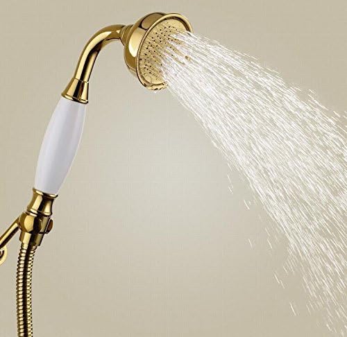HOMEDEC Vintage Handheld Shower Head with 59" Flexible Hose, Gold - Image 3