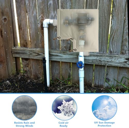 Insulated Backflow Preventer Cover Winter Freeze Protection for Sprinkler Valve, Well Pump, and Irrigation System, 12”W x 13”H, Waterproof and UV-Resistant Pouch, Protects from Snow and Sun Exposure - Image 5