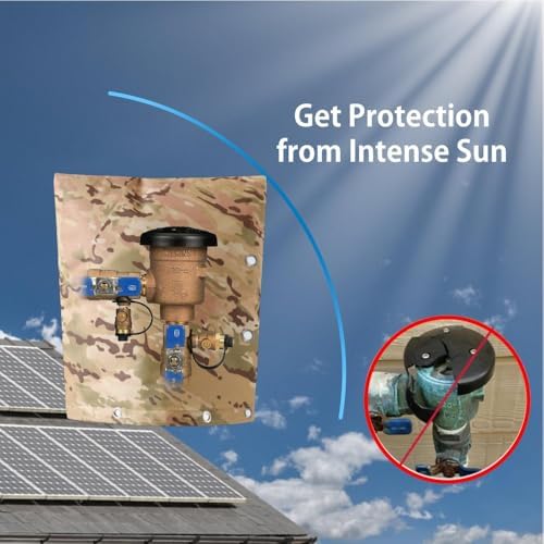 King Mills 5 Layer Sprinkler Covers for Outside, L-Shaped Opening Back Flow Covers for Winter Freeze and Intense Sun Protection. Outdoor Pipe Insulation Cover.[Sand Camo] 16x18in - Image 4