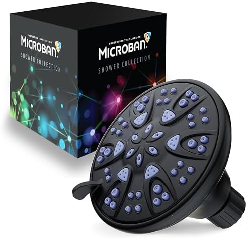 AquaDance Antimicrobial – Anti-Clog High-Pressure 6-Setting Shower Head with Microban Nozzle Protection from Growth of Mold, Mildew & Bacteria for Stronger Shower! 4" Sunset Blue - Image 3