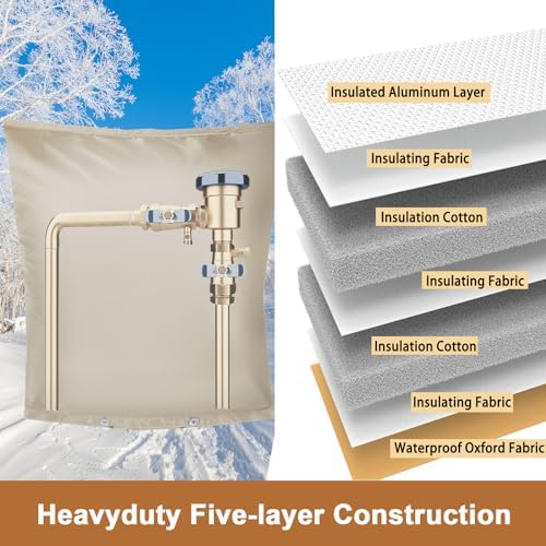 Backflow Preventer Insulation Cover,Pipe Insulation,Outdoor Pipe Covers for Winter Freeze Protection,Outdoor Faucet Covers for Winter Freeze Protection,Insulated Pipe Covers for Outside (24w*24h) - Image 4