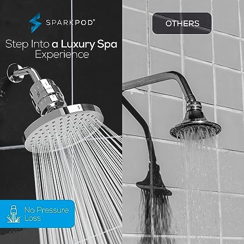 SparkPod Filtered Shower Head, 23-Stage, 8" Round, Polished Chrome - Image 4