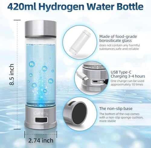 Hydrogen Water Bottle, 1500ppb Hydrogen Water Machine with SPE/PEM Technology, Alternative for Hydrogen Water Pitcher, Water Ionizer, Hydro Water Bottle for Health - Image 3