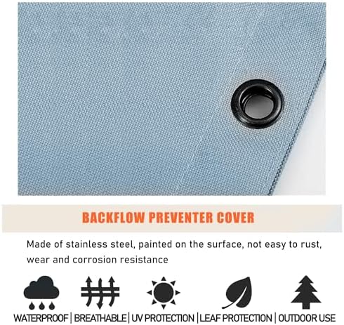 SOKINGCOVER Backflow Insulation Cover Backflow Preventer Cover 16" W x 20" H with EVA Thickened Cotton Preventers Insulated Pouch for Winter Backflow Freeze Protection Faucet (Gray) - Image 5