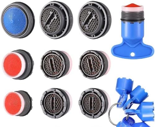 12 Pieces Moen Aerator Faucet Replacement for Sink and 5 Pieces Faucet Aerator Key Wrenches Removal Tool for Bathroom or Kitchen Sink by DIVSEA